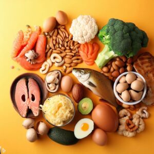 collage of brain boosting foods